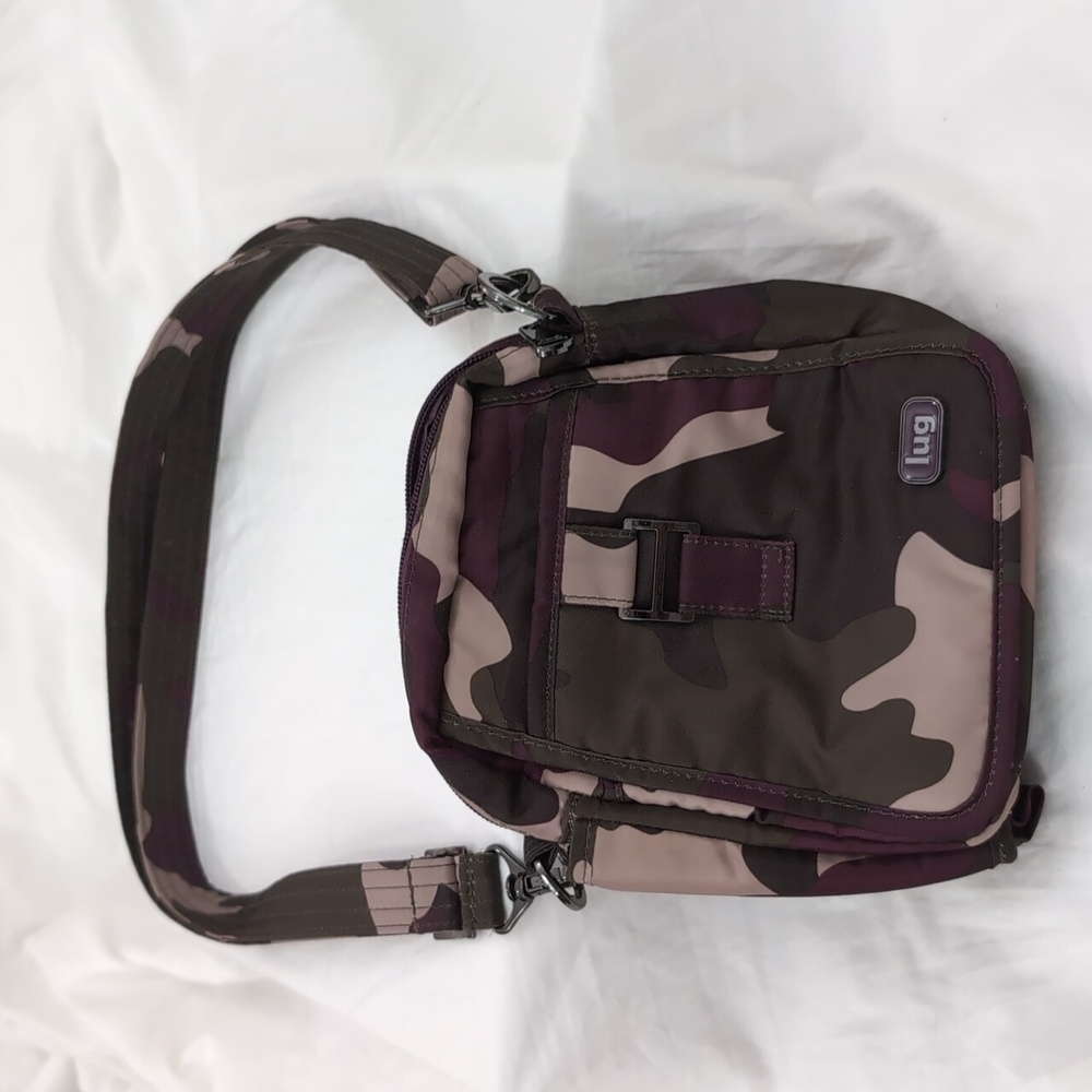 LUG Purse Purple Camo Crossbody Lots of pockets